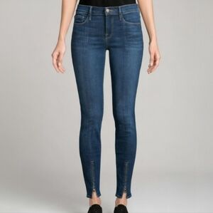 FRAME Denim Le High Skinny Split Zip-Hem Ankle Jeans Napa Wash Womens Size 26